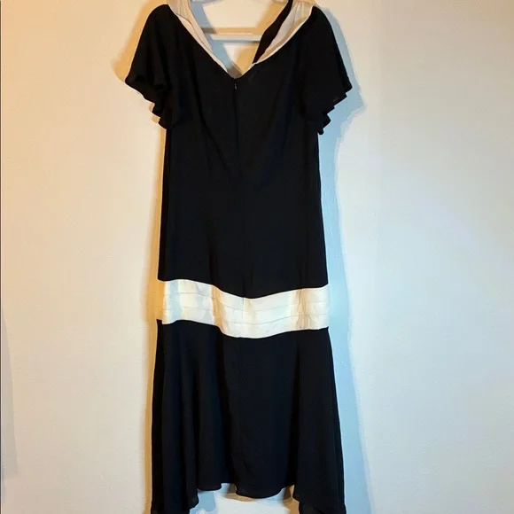Unique Vintage Black and Cream High Low Dress NWOT - Picture 7 of 7